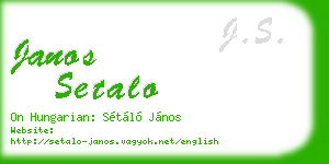 janos setalo business card